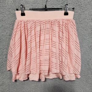 Un Deux Trois Girls Pink Skirt Layered Size Small NWT